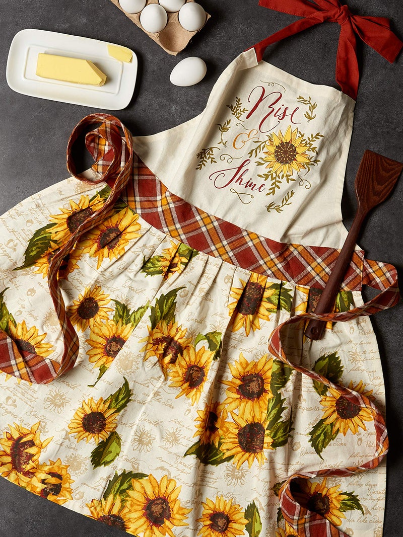 DII Women's Cotton Skirted Kitchen Apron for Cooking, Baking & Crafts, Adjustable with Generous Waist Ties, Rise and Shine, One Size - Image 4